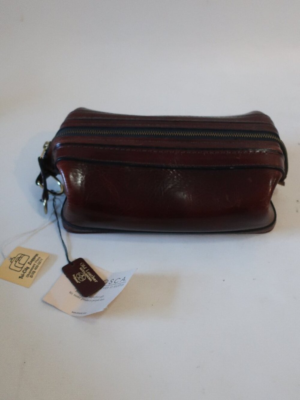 NWI Mens Bosca Utili-Kit Rich Brown Leather Toiletry Bag Travel Case
